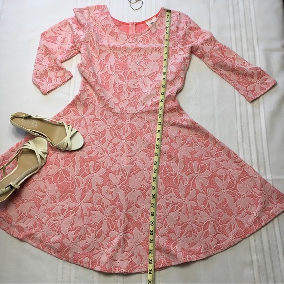 Francesca’s Floral Pink Scoop Neck Dress, sz M - Picture 4 of 7